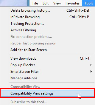 Image showing the compatibility settings